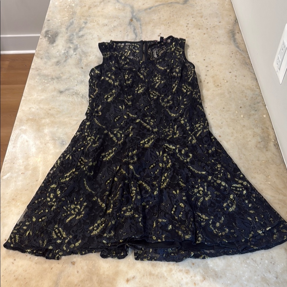 BeBop Black and Gold Lace Dress